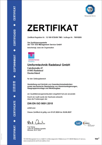 Zertifizierungen iso 9001 de