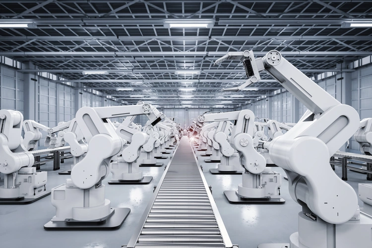 hightech roboter in a mechanical industry